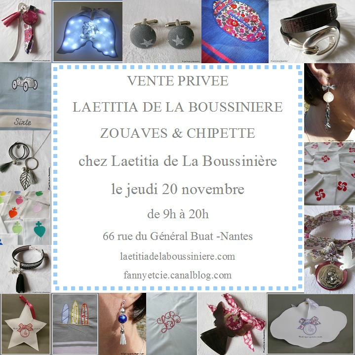 Vente à Nantes le 20 novembre Laetitia de La Boussinière - Bijoux et Zouaves & Chipette