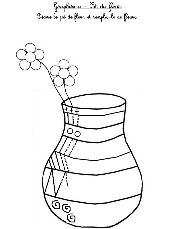 Pot De Fleur Coloriage