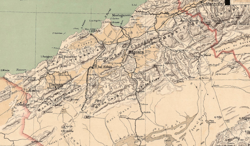 Algérie, carte Niox, 1884, Oranie