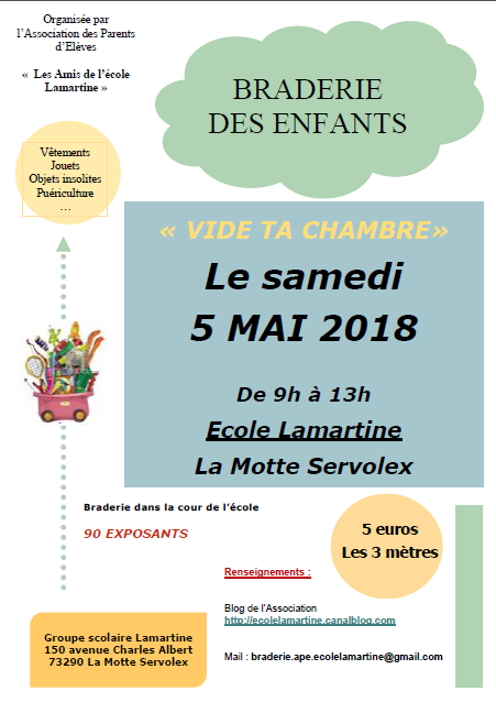 ape lamartine - braderie enfants - 5 mai 2018