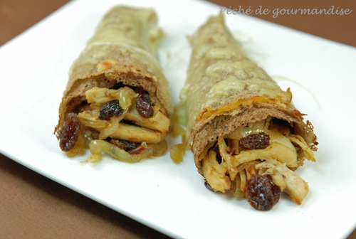 Cornets de sarrasin gratinés au poulet