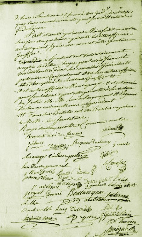 Le 28 septembre 1789 à Mamers nomination d'officiers " à la maison de ville".