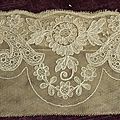 1646 - empiecement dentelle tulle brodé fleuri pour lingerie , couture, linge ancien