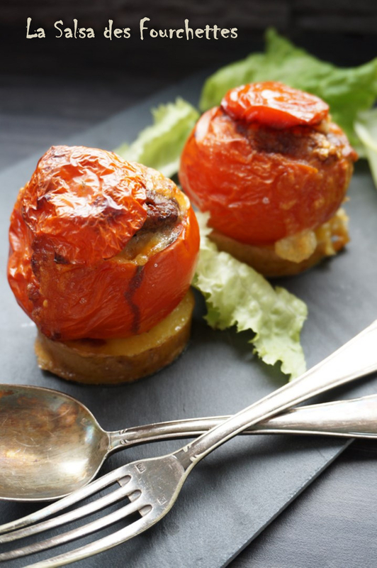 Tomates Farcies Sur Lit De Pommes De Terre La Salsa Des Fourchettes