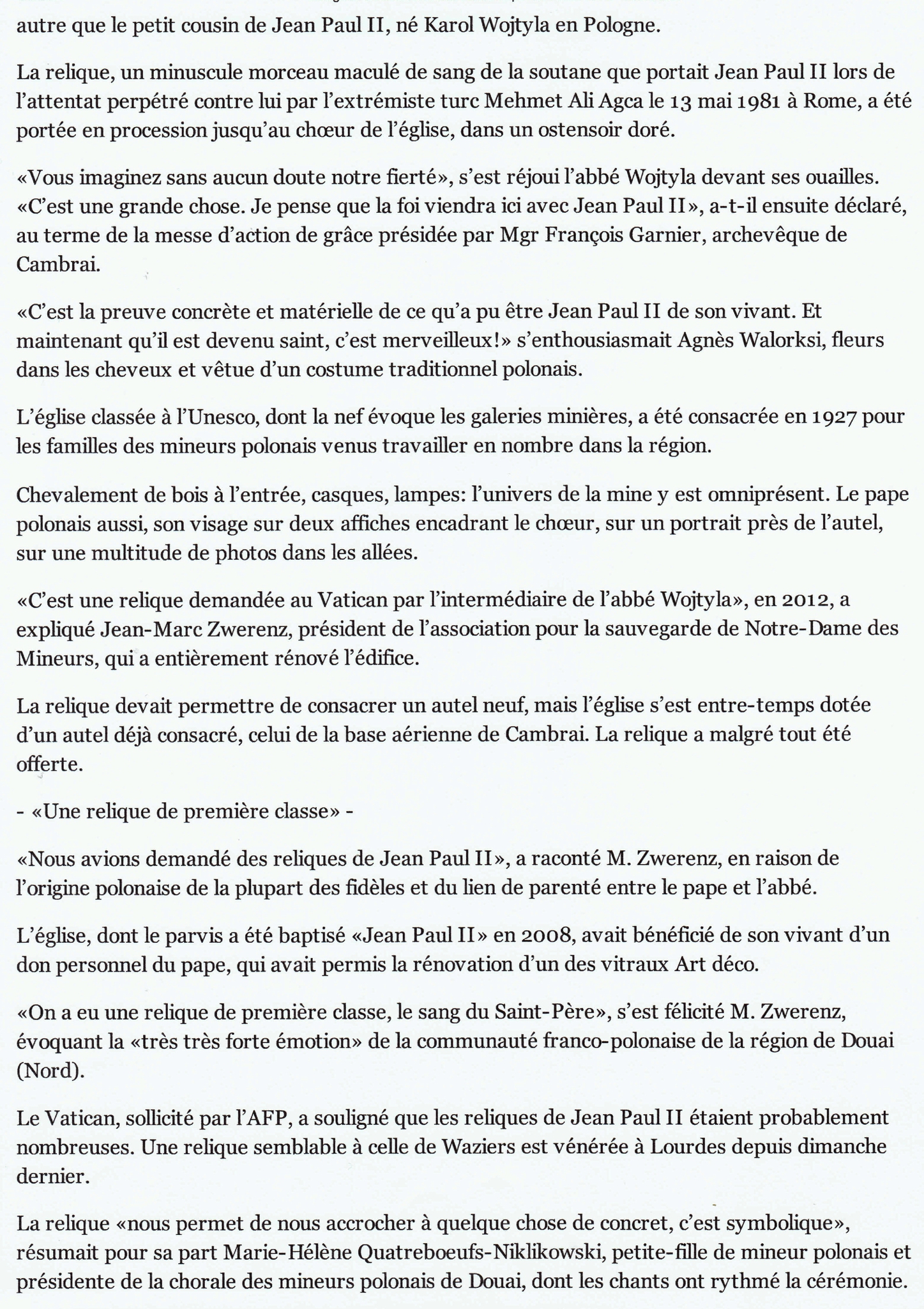 Waziers Fr Fierte A L Arrivee D Une Relique De Jean Paul Ii Polonia Spk Mons Borinage Waziers Fr Fierte A L Arrivee D Une Relique De Jean Paul Ii Polonia Spk Mons Borinage