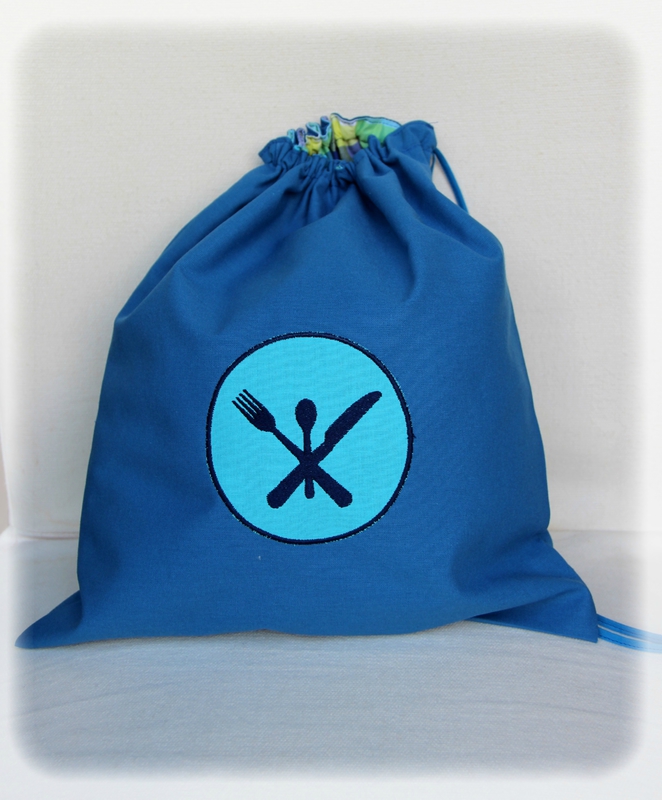 sac bleu couverts