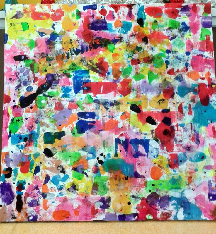 358-Personnages Animaux Monstres- Cache-cache peinture sur toile (7)
