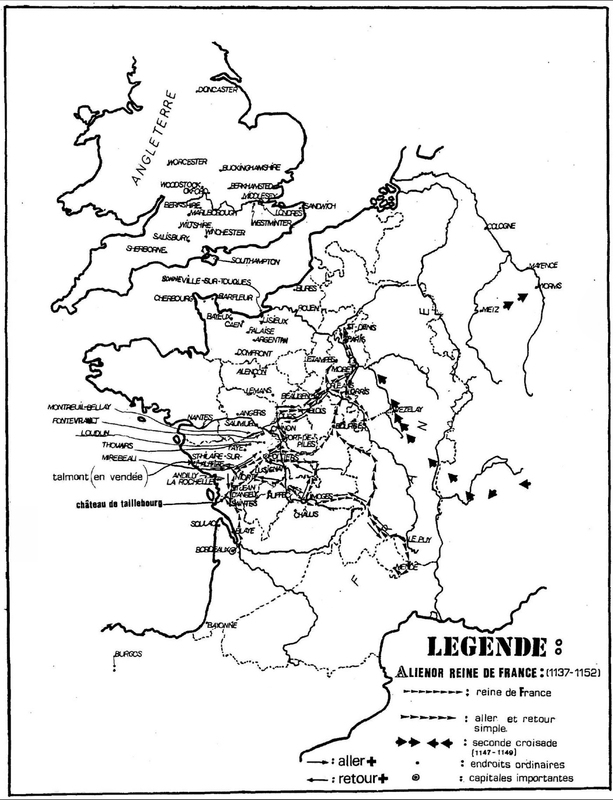 Carte Aliénor d'Aquitaine