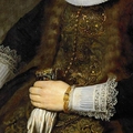 Rembrandt van rijn (1606-1669), portrait of a woman (detail), ca. 1632