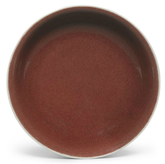 An extremely rare copper-red dish, Xuande mark and period (1426-1435)
