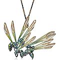 An art nouveau enamel and diamond 'wasp' pendant-brooch, by rené lalique