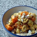 Passatonvoizin #19 (2) : curry de poulet à la patate douce et aux noix de cajou, sans blé, sans lait