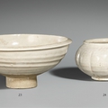A cizhou hemispherical bowl. 11th-12th century and a cizhou-type lobed jar with wide rim. northern song or jin dynasty, 12th c.