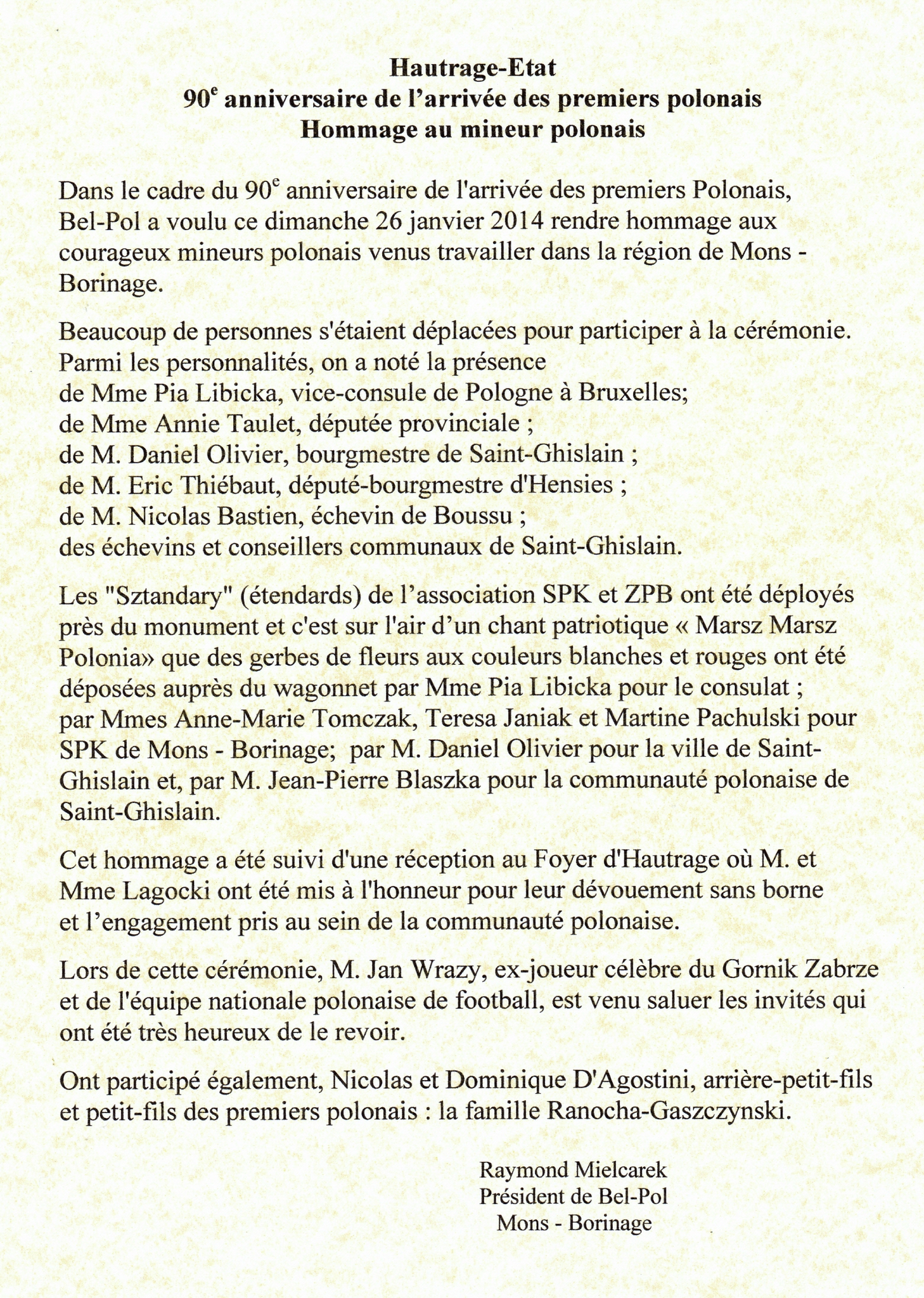 Hautrage Etat Hommage Aux Mineurs Polonais Polonia Spk Mons Borinage Hautrage Etat Hommage Aux Mineurs Polonais Polonia Spk Mons Borinage