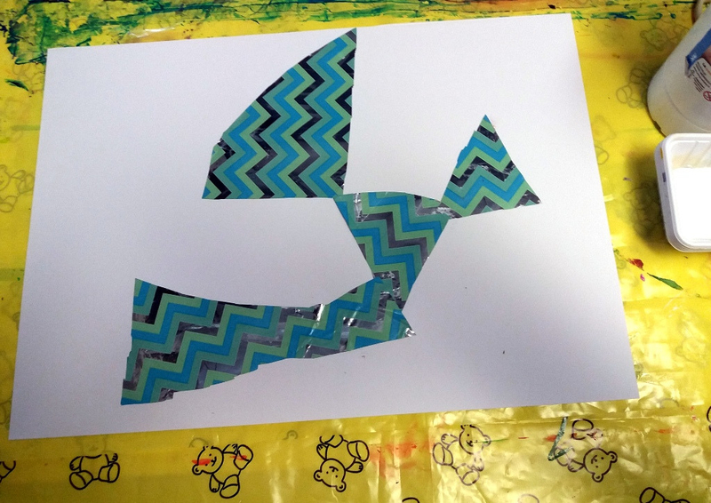 346-Compositions abstraites-Recyclage papiers cadeaux (25)