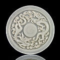 A rare translucent pale greenish-white jade circular cup stand. ming dynasty (1368-1644)