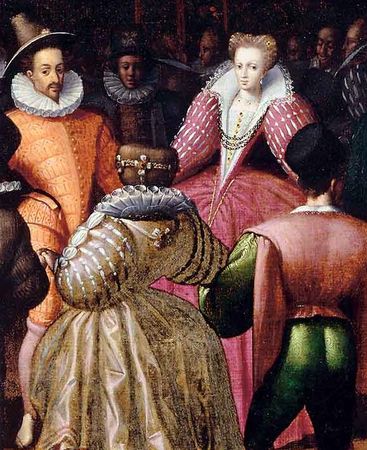 Louise de Lorraine dansant, détail du Bal à la cour d'Henri III