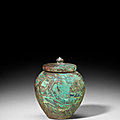 A small bronze jar and cover, tang dynasty (618-907)