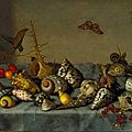 Balthasar van der ast, still life with shells, circa 1640