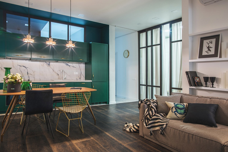10-Green-and-Gold-Interior-of-Modern-Apartment-by-Oksana-Dolgopiatova