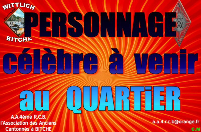 PERSONNAGE célèbre à venir au QUARTiER