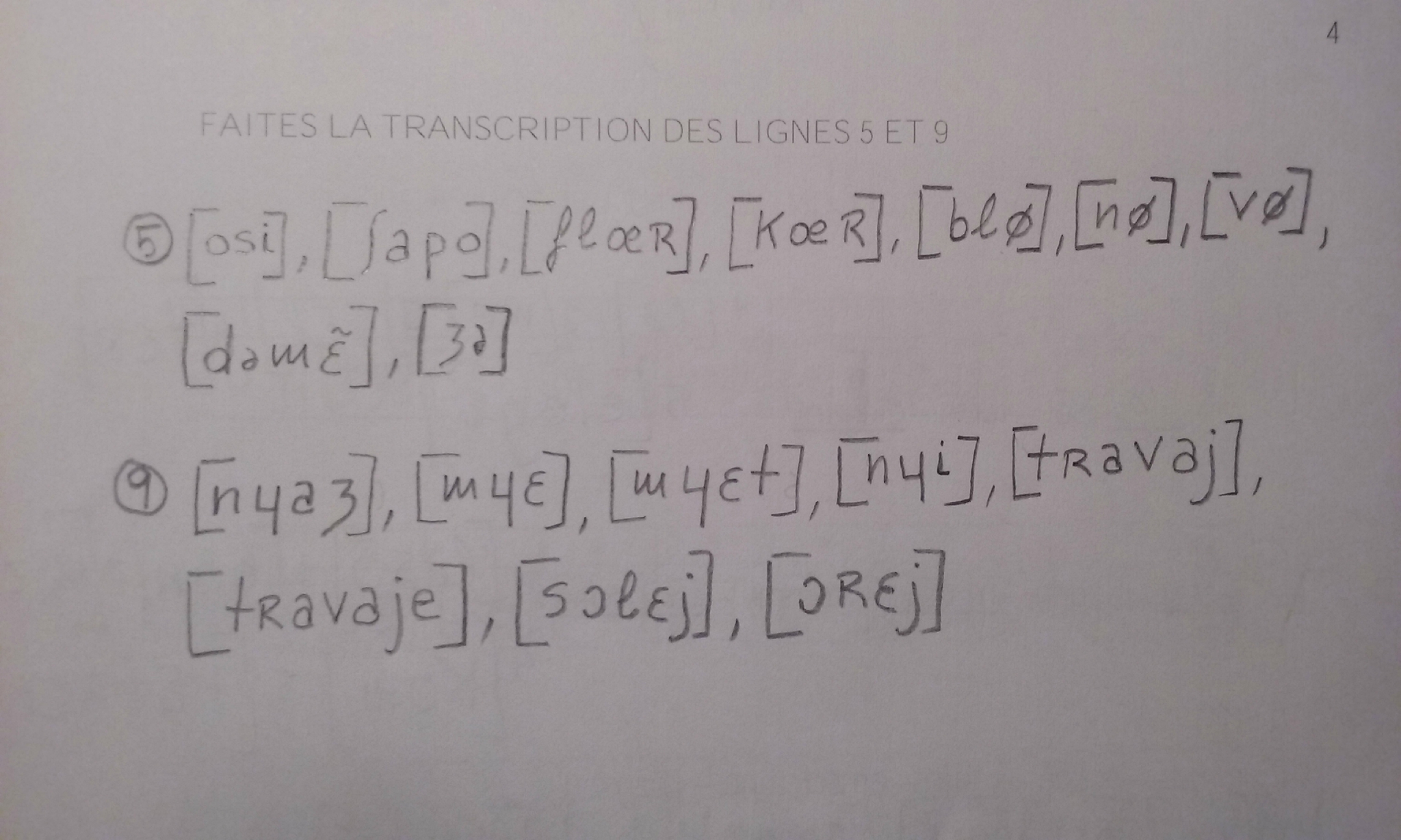 transcription phontique franais