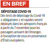 2020 11 03 Dépistage dans les aéroports
