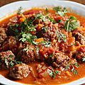 Boulettes porc et boeuf, sauce tomate et citron