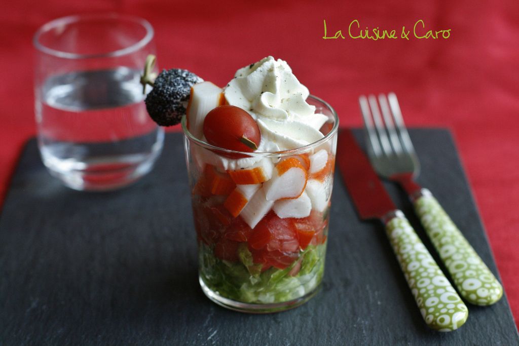 Verrine salade, tomates, Pleine Saveur et chantilly Chavroux - La ...