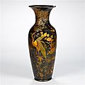 A tall japanned terracotta vase of large proportions. most probably made in turin, ca 1830
