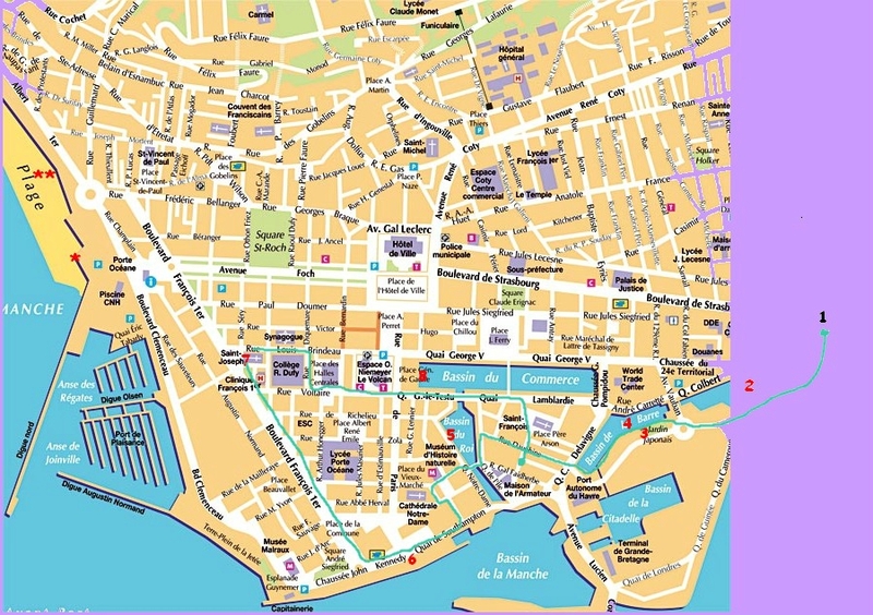 carte le havre tracée