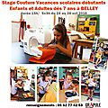 Stage couture & ateliers cours de couture à belley dans l'atelier crapule factory enfant, adolescent, adulte 