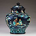 An important fahua baluster jar and cover, ming dynasty, late 15th-early 16th century
