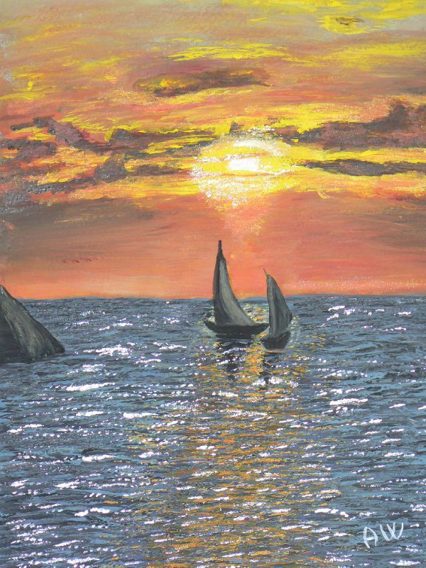 Coucher De Soleil En Méditerranée Passion Peinture