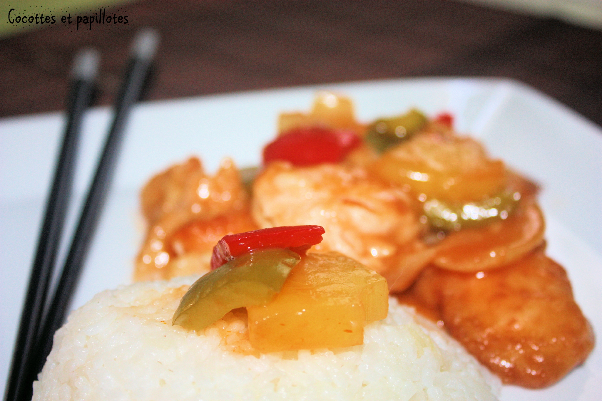 Wok de poulet à l'ananas sauce aigredouce (Chine) Cocottes et papillotes