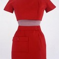 Ensemble rouge Balenciaga, 1968 musée de la Mode et du Textile