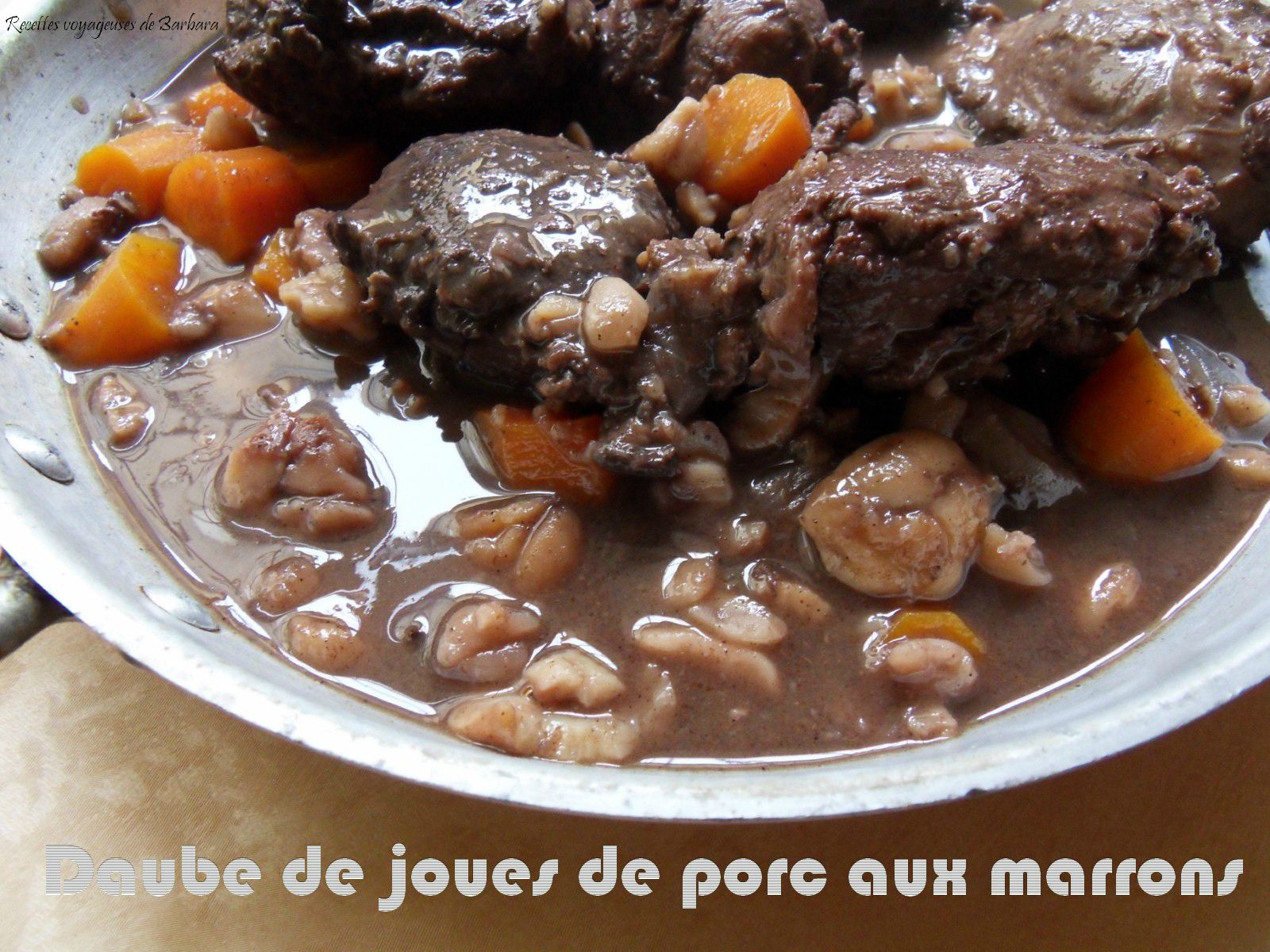 Daube De Joues De Porc Aux Marrons Et Son Millas Recettes