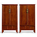 A pair of huanghuali round-corner tapered cabinets, yuanjiaogui, ming dynasty, 17th century