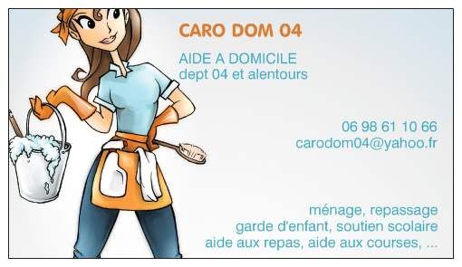 Carodom04 Carte De Visites Photo De Supports De Publicite Aide A Domicile