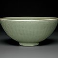 A Longquan celadon lianzi bowl, Ming dynasty, 14th century