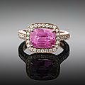 Natural pink sapphire & diamond ring