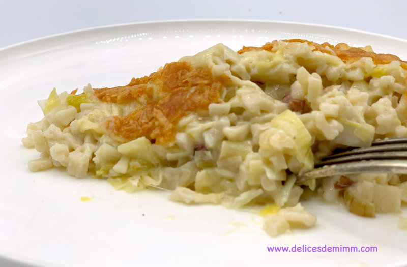 Gratin de crozets aux poireaux 5