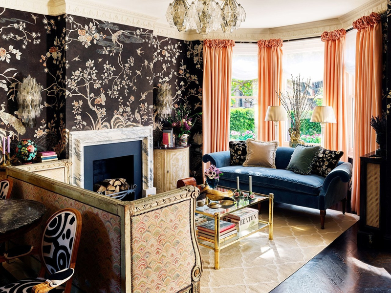 Colorful wallpapered home in London photos by Douglas Friedman (4)
