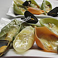 Conchiglioni aux 3 couleurs aux moules crémées