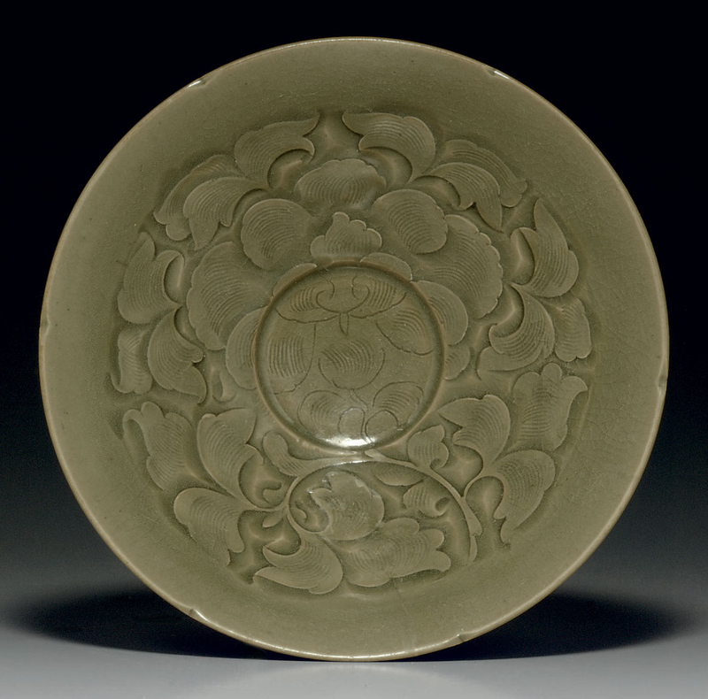 A Yaozhou celadon carved petal-rimmed bowl, Northern Song dynasty, 11th century