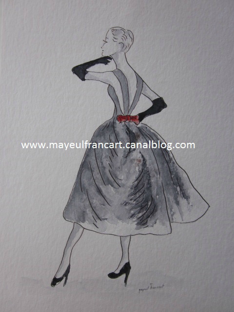 Robe noire et noeud rouge