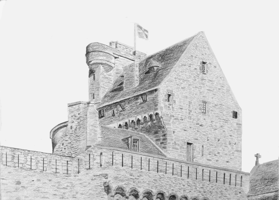 Saint Malo Le Chateau Pas A Pas Peinture A L Huile Pastel Sec Graphite