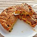 Quiche sans pâte, courgette, poivron et chorizo