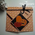 Carte origami diamond fold halloween