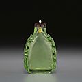 A transparent green glass snuff bottle, 1750-1820